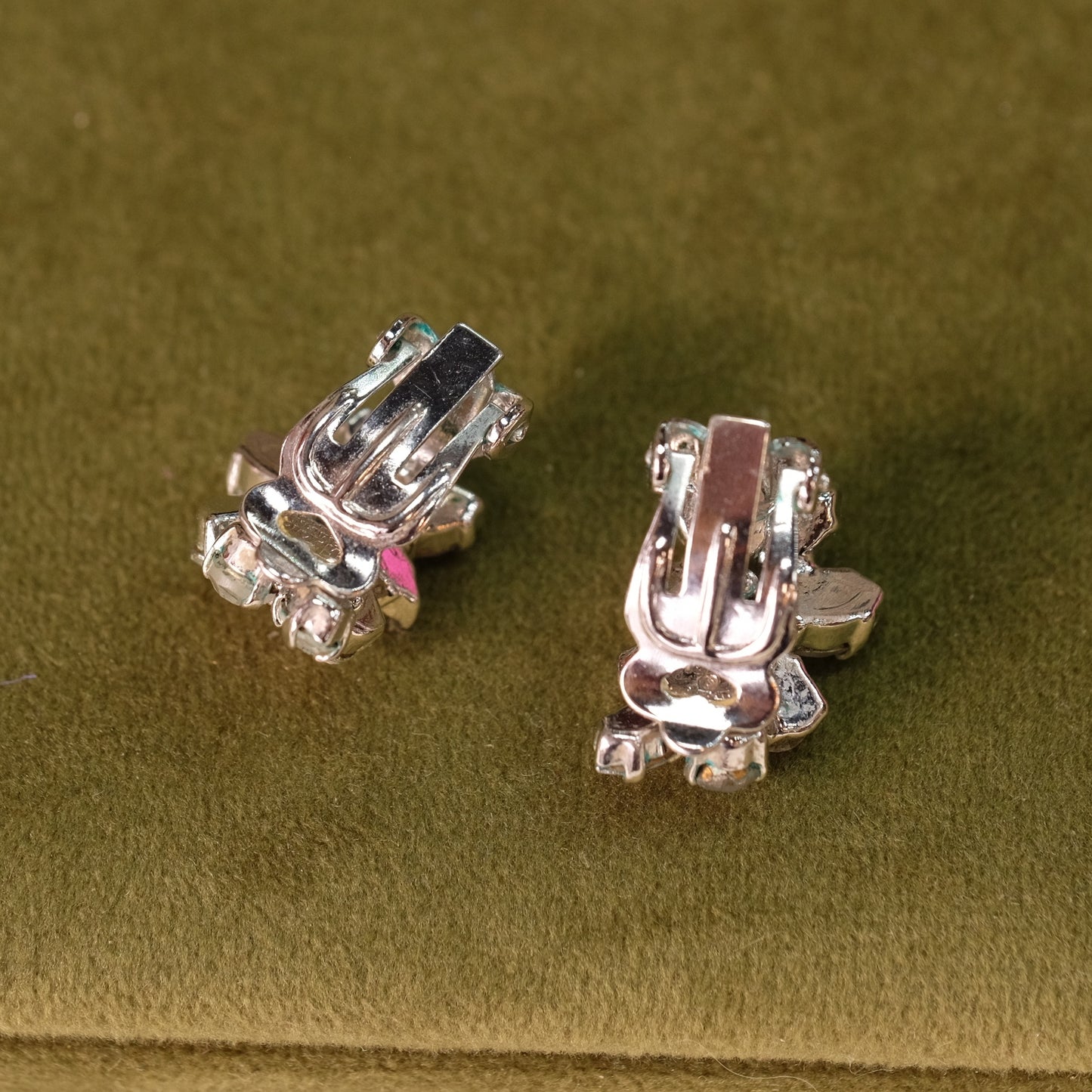 Christian Dior Germany 1970 Clear Rhinestones Earrings