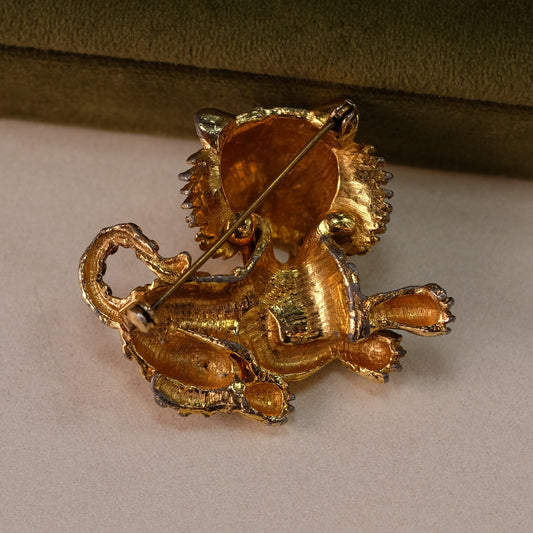 Vintage Tiger Figural Brooch 1980s