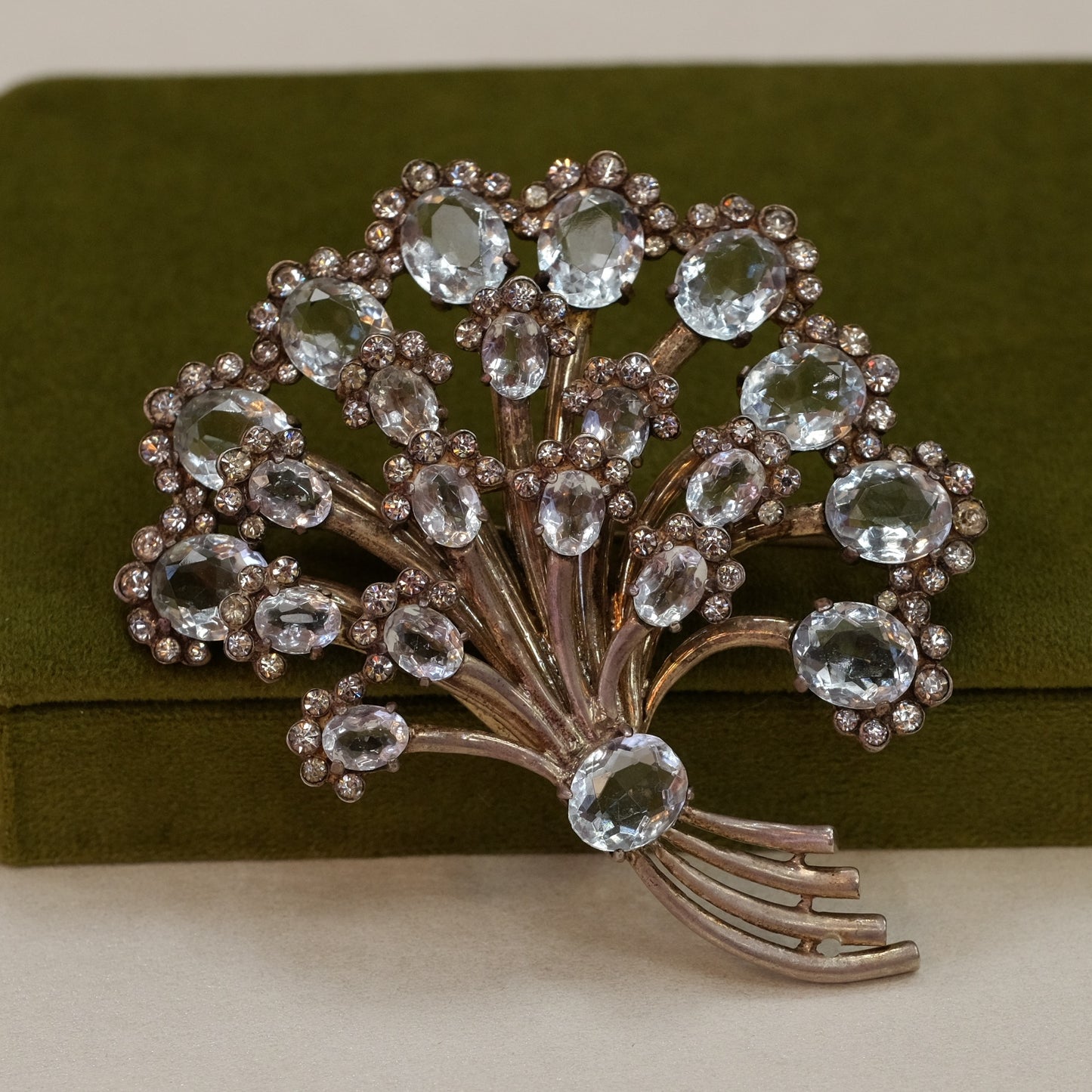 Eisenberg Sterling Book Piece Fan Brooch 1940s