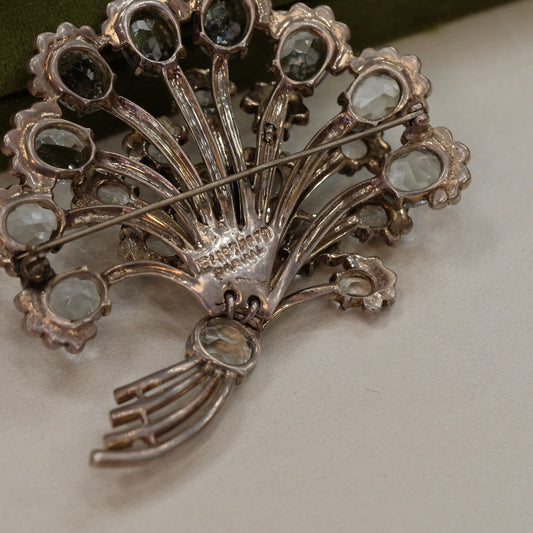 Eisenberg Sterling Book Piece Fan Brooch 1940s