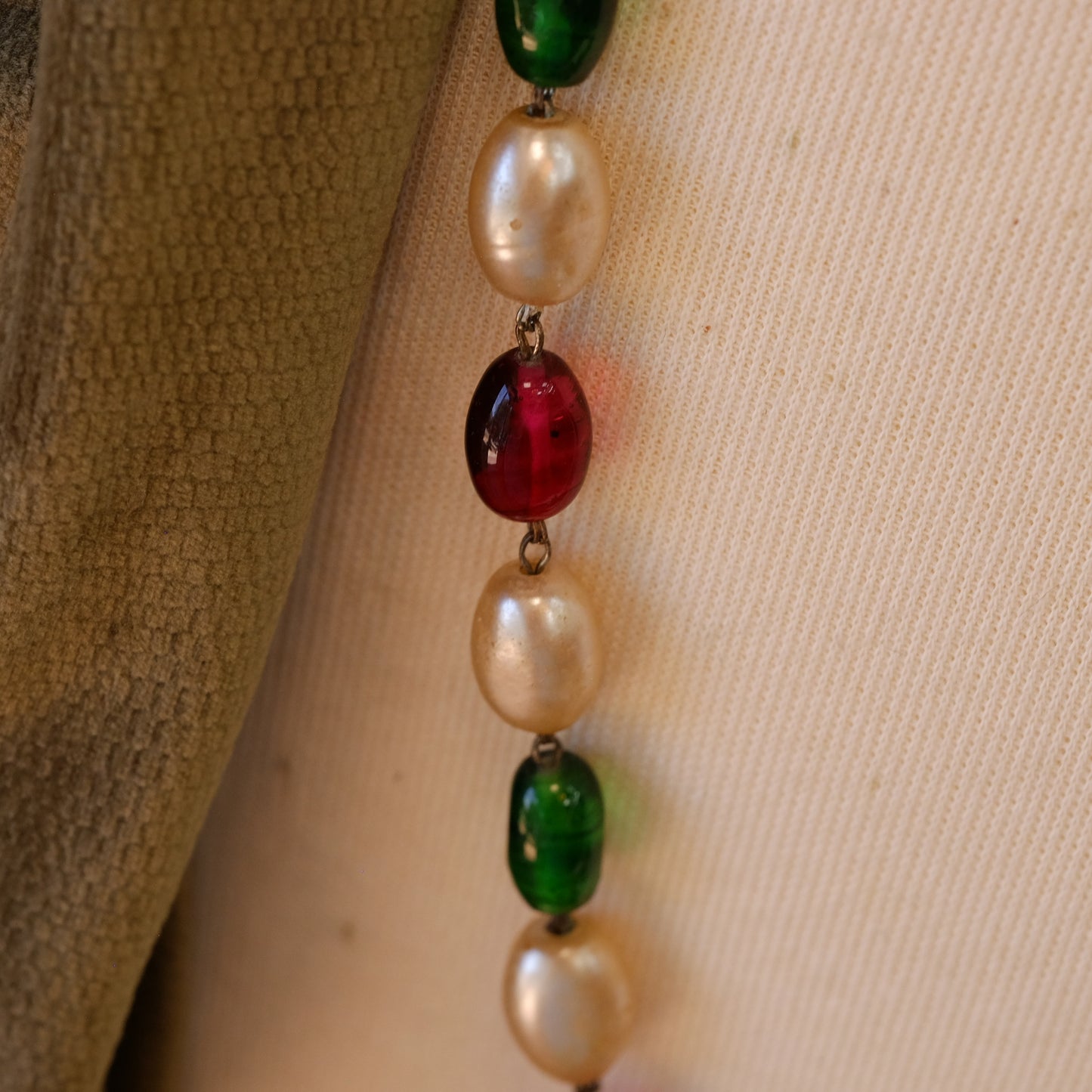 French Glass Gem Color Necklace 1950s