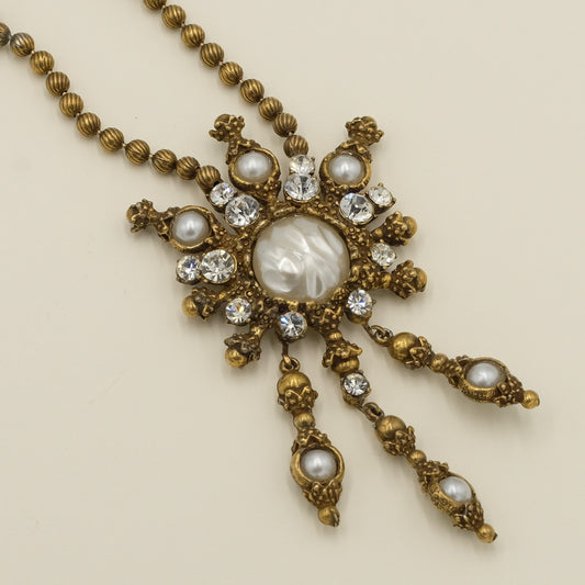 Vintage Kenneth Jay Lane Large Revival Necklace 1980s