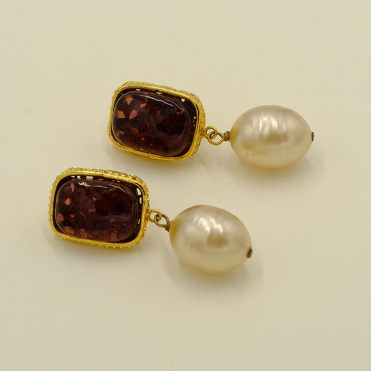 Vintage Chanel Gripoix Earrings 1990s