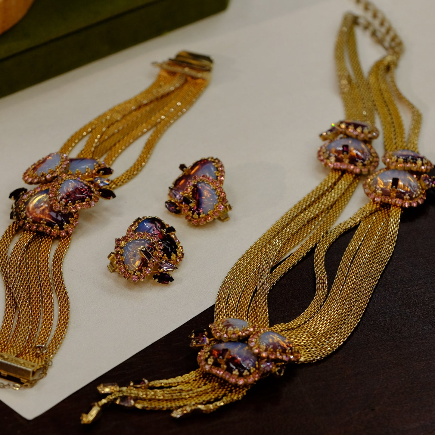 Hobe Iris Set Necklace, Bracelet, Earrings 1950s