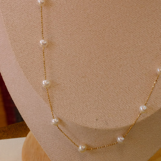 14K Gold Cultured Pearl Necklace