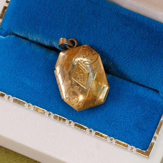 Victorian Gold filled Rectangular Small Locket