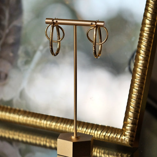 Vintage Abstract 14K Yellow Gold Earrings