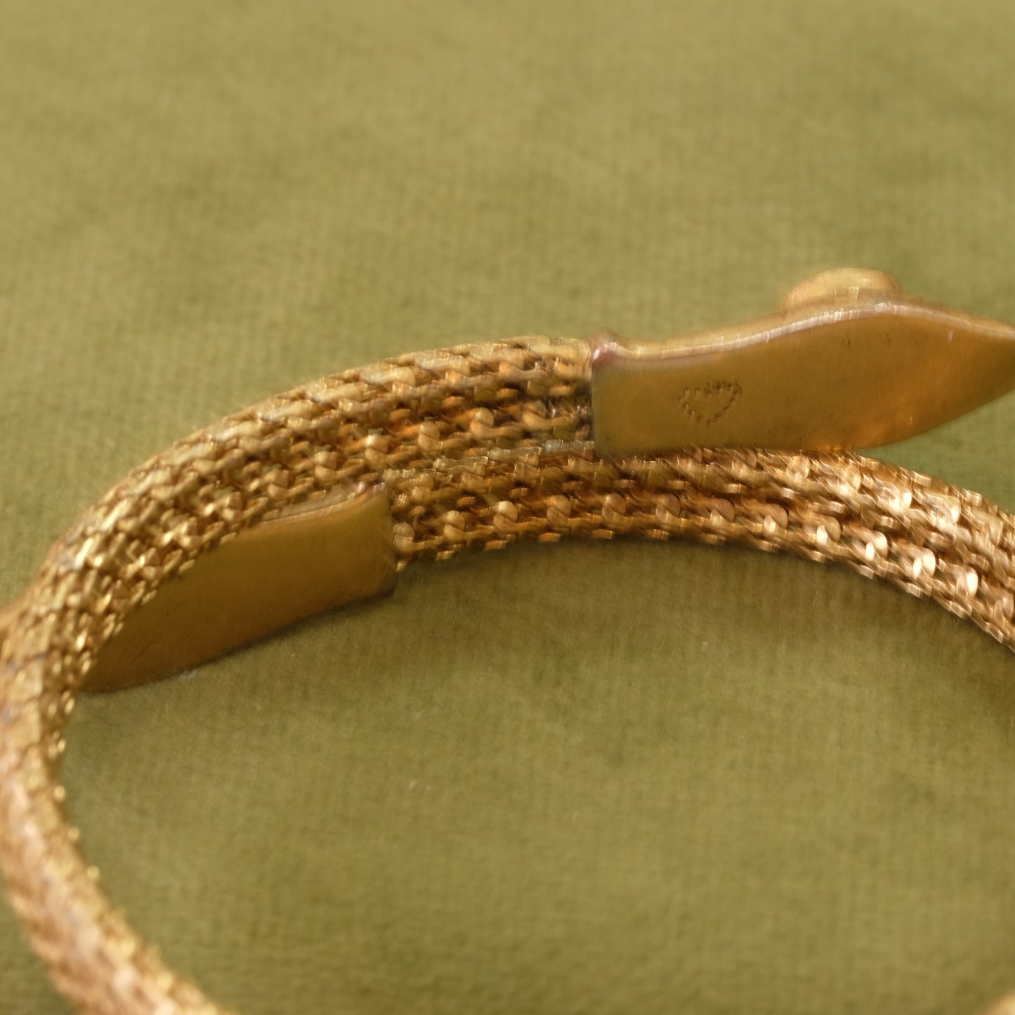 Vintage Brass Double snake wrap bracelet