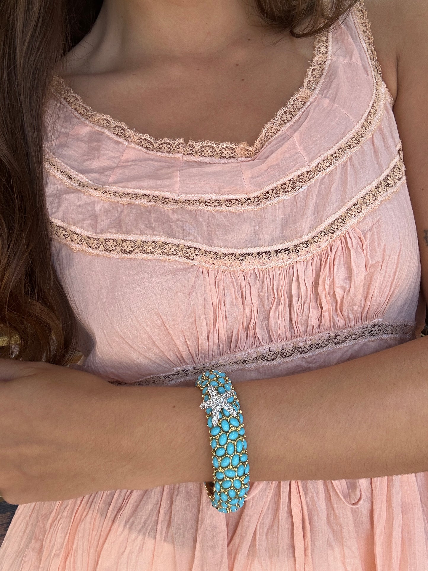 Kenneth Jay Lane Faux Turquoise Sea Star Bangle