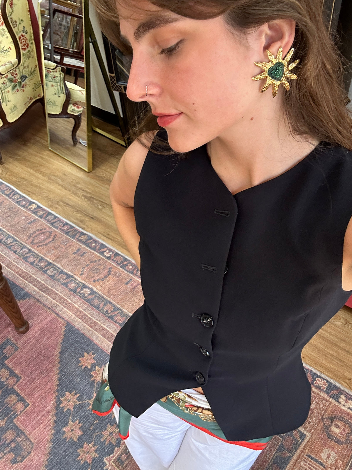 Vintage Eduard Rambaud Sun Star Earrings