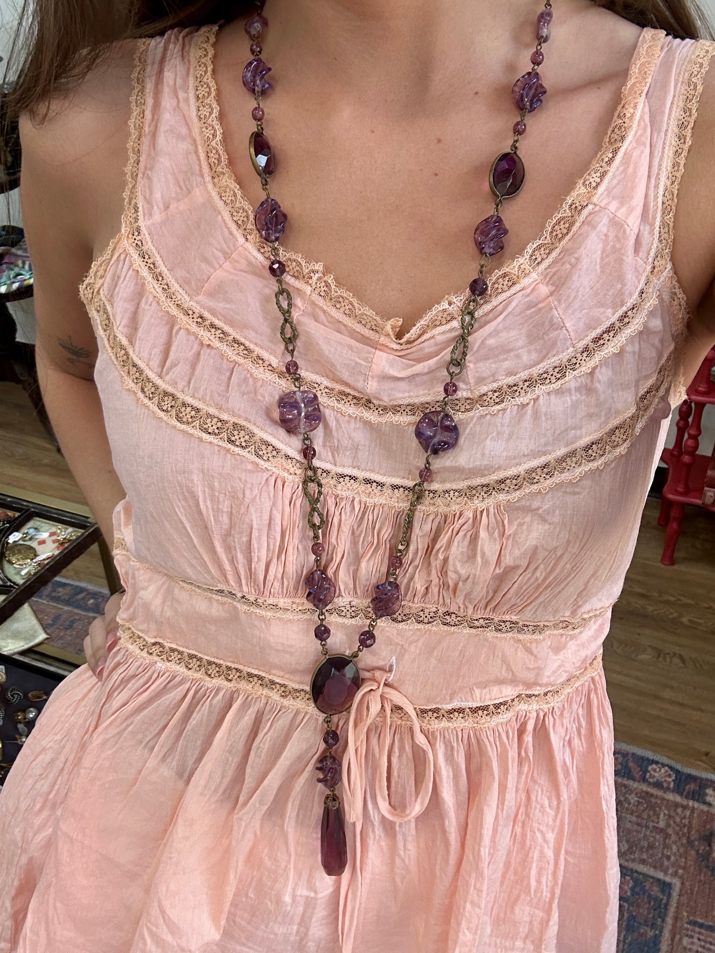Czech Amethyst Glass Sautoir
