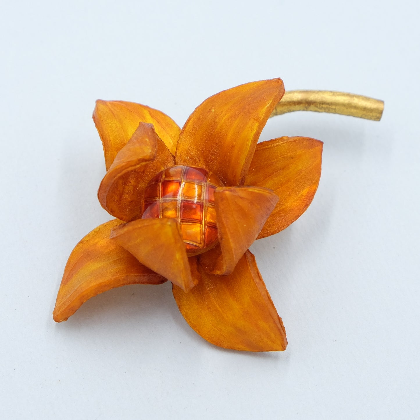 Fabrice Orange Flower Brooch