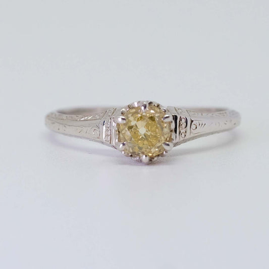 Antique 0.74 ct Fancy Color Diamond Ring