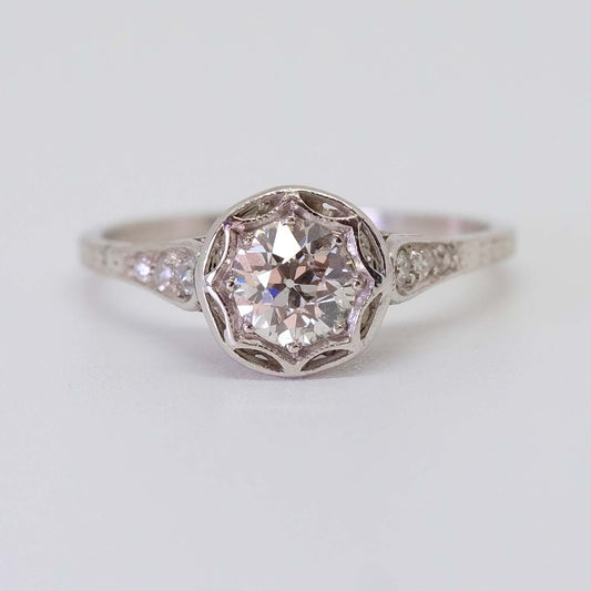Antique Platinum 0.67 ct Diamond Ring