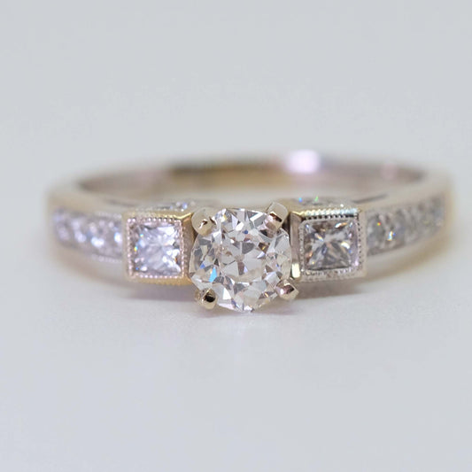 Antique Old European Cut Natural Diamond 0.61 ct Ring