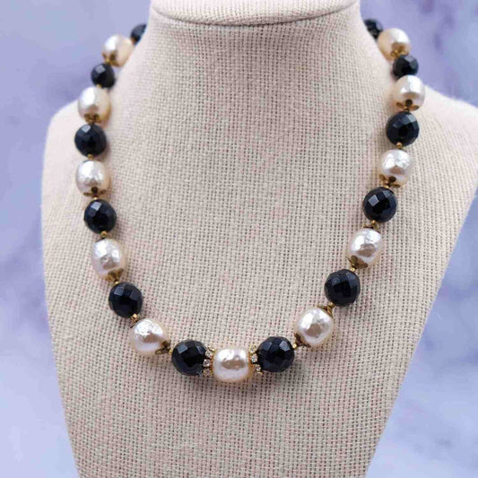 Vintage Miriam Haskell Black and White Set 1960's