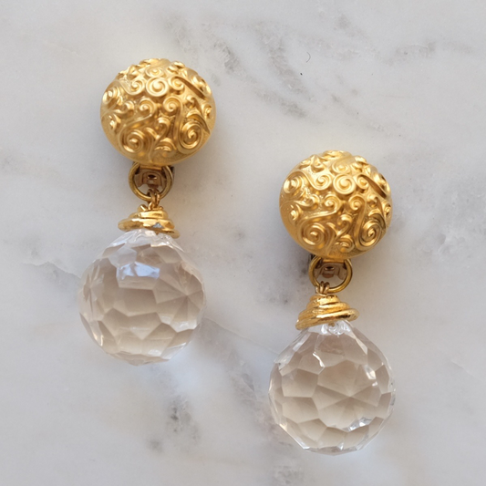 Vintage Crystal Balls Earrings 1980’s