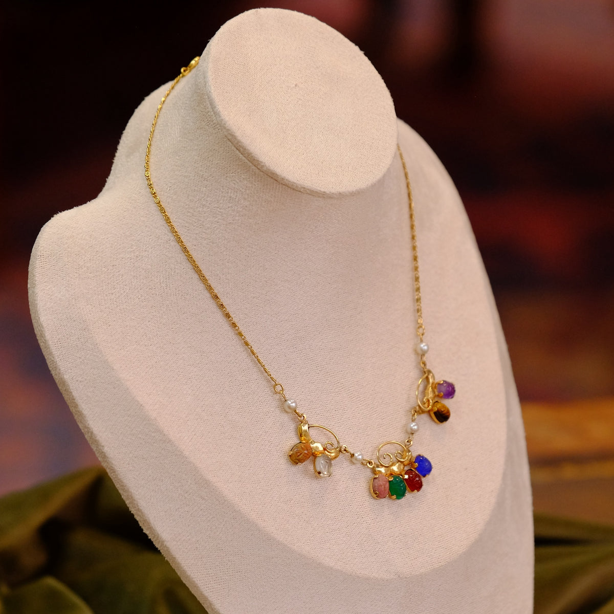 Vintage Revival Gold Filled Scarab Necklace