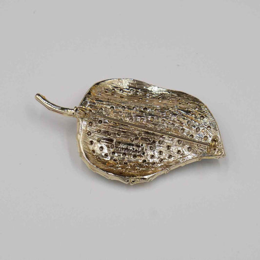 Pomerantz Sparkle Leaf Brooch