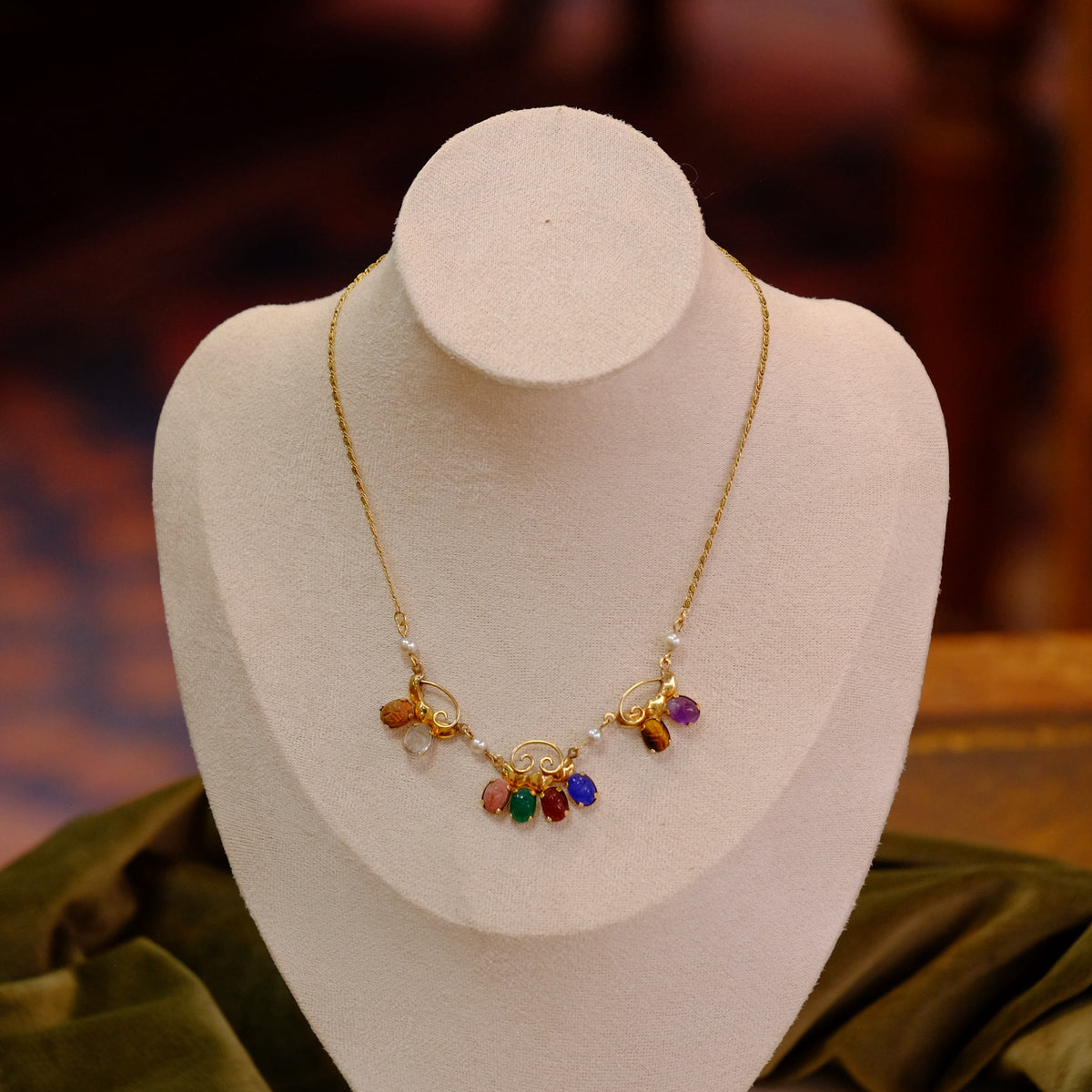 Vintage Revival Gold Filled Scarab Necklace