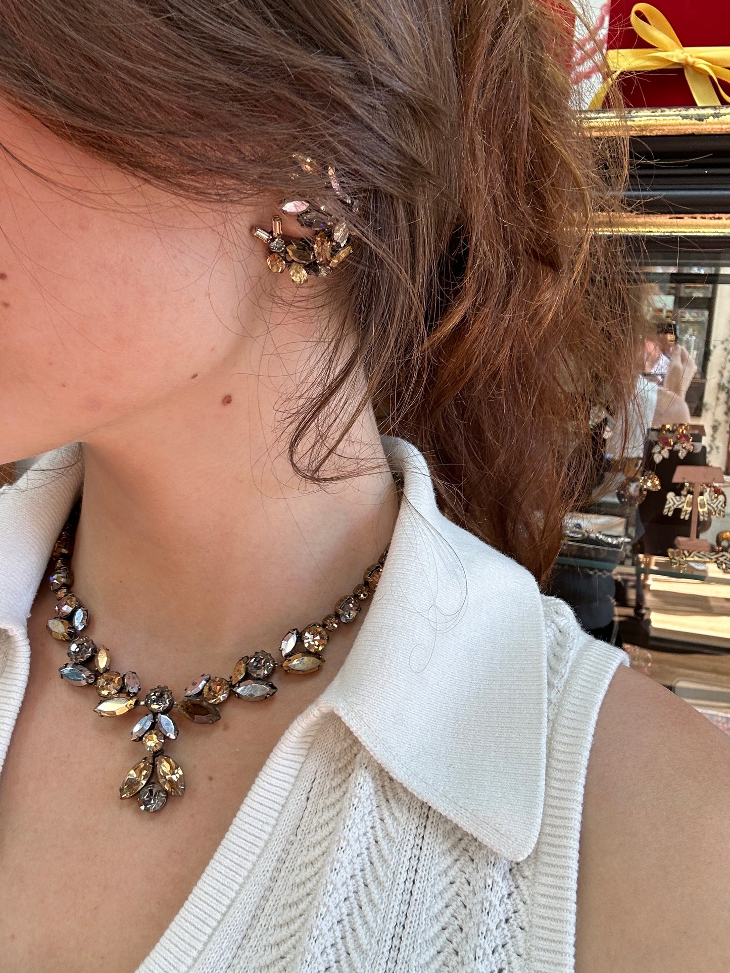 Regency Necklace and Earrings Set 1950s