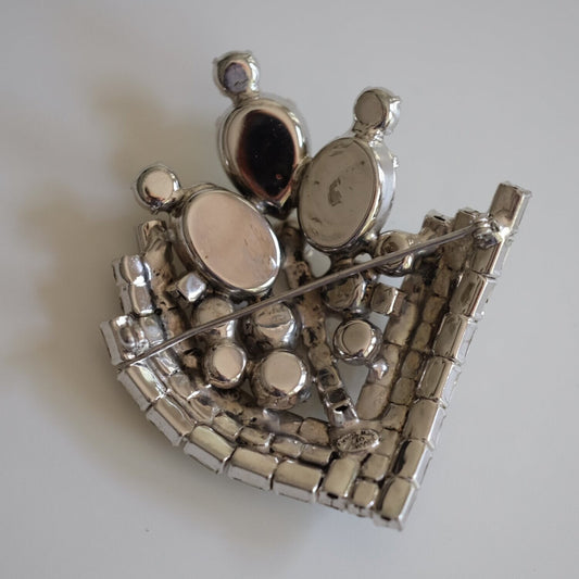 Kramer of New York Clear Rhinestones Brooch 1950s