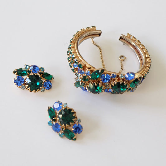 Selro Rhinestones Bracelet and Earrings