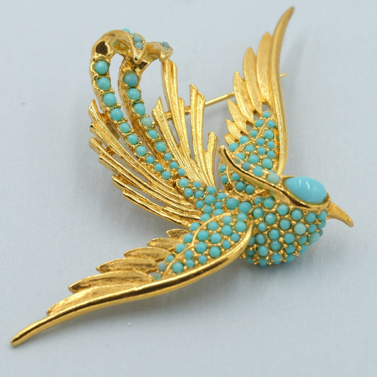 Vintage Sphinx Blue Bird Brooch 1960's