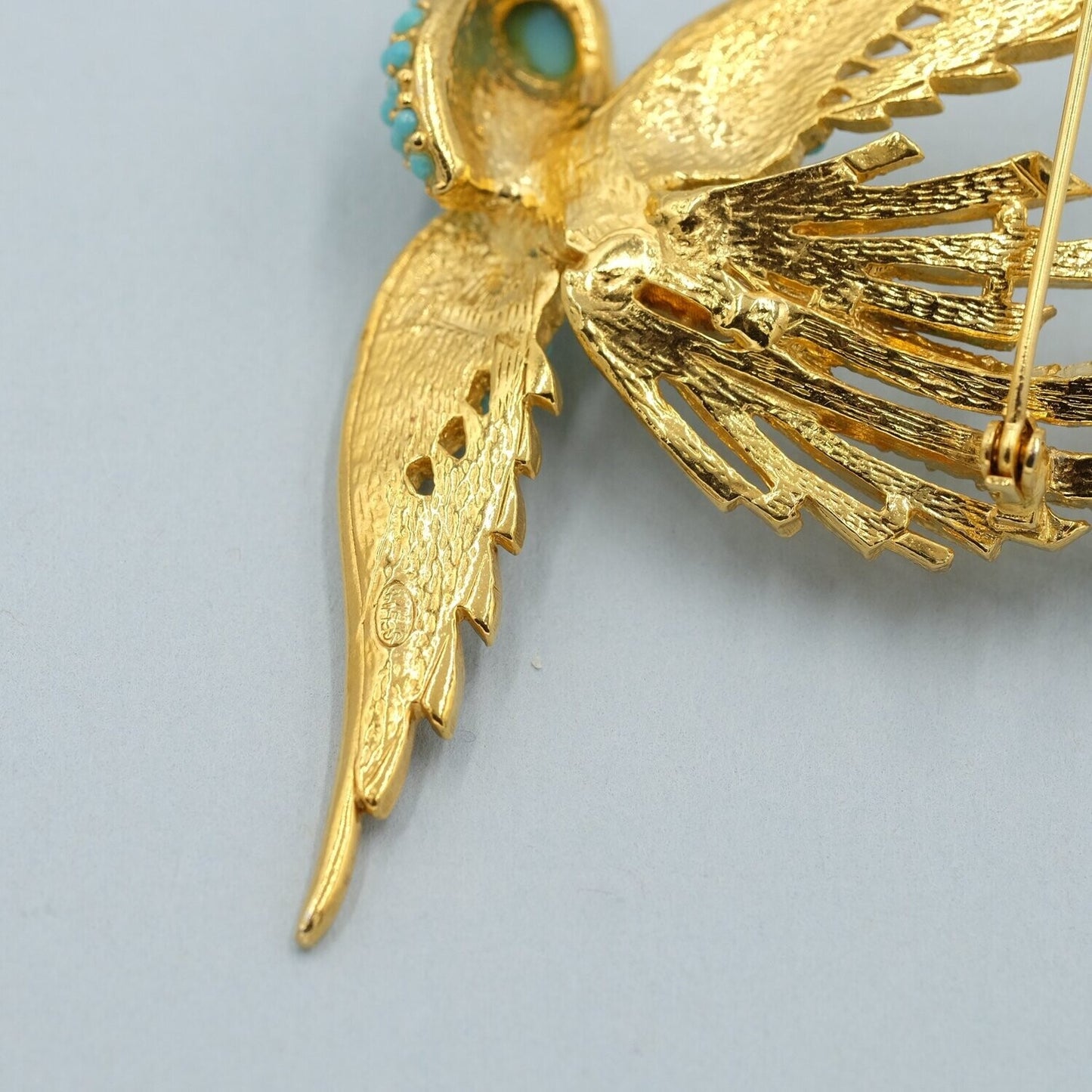Vintage Sphinx Blue Bird Brooch 1960's