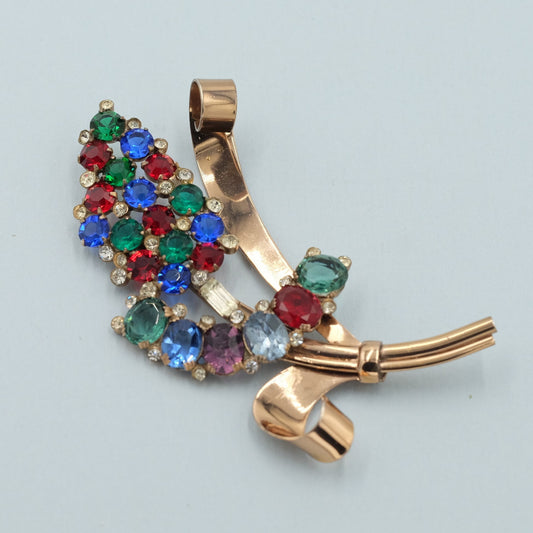 CoroCraft Sterling Flower Brooch 1940's