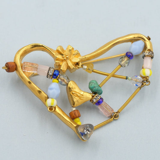 Christian Lacroix Heart Brooch Pin 1990's