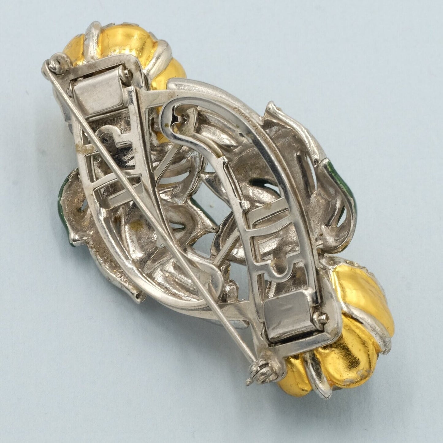 Coro Duette Camellia Enamel Pin 1940's