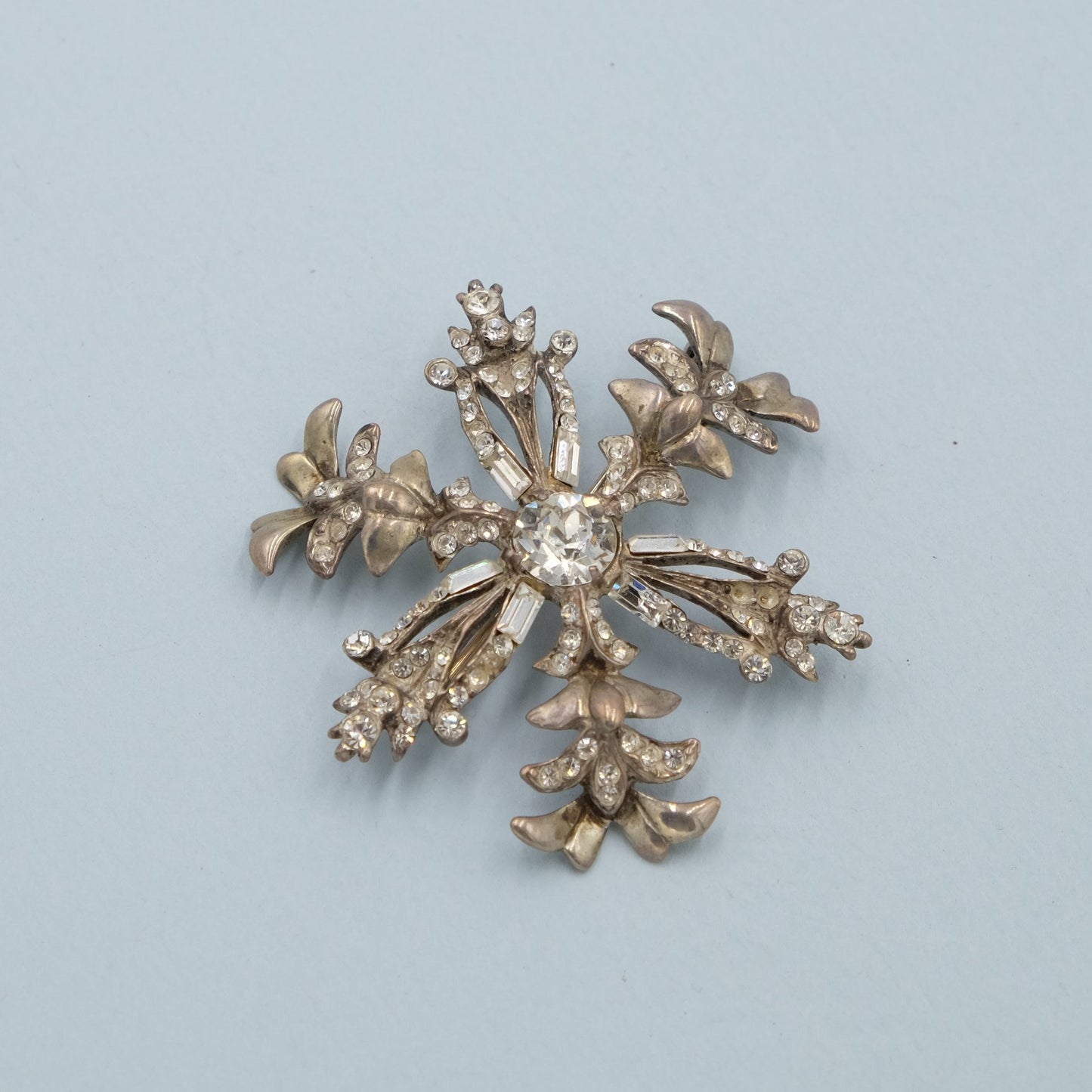 Eisenberg Sterling Snowflake Brooch 1940's