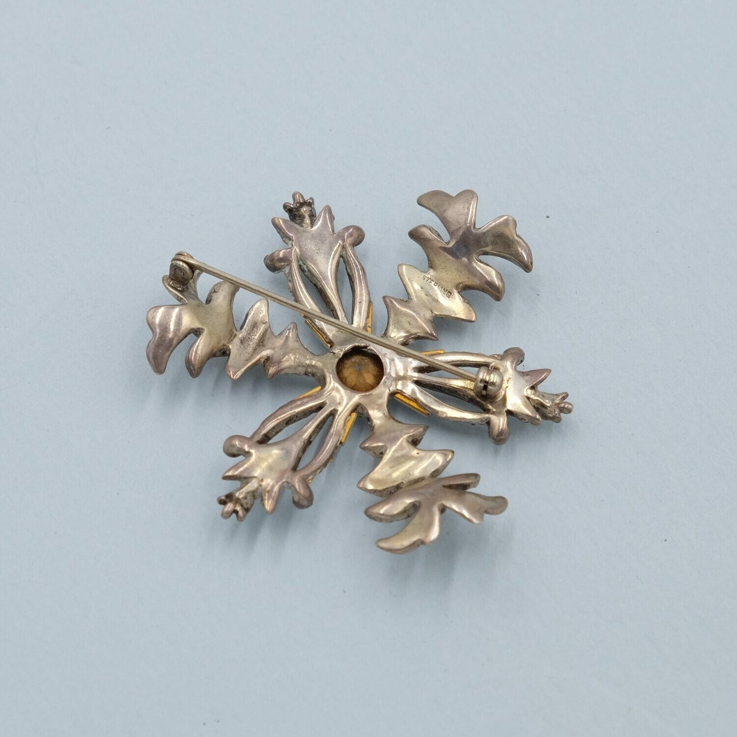 Eisenberg Sterling Snowflake Brooch 1940s