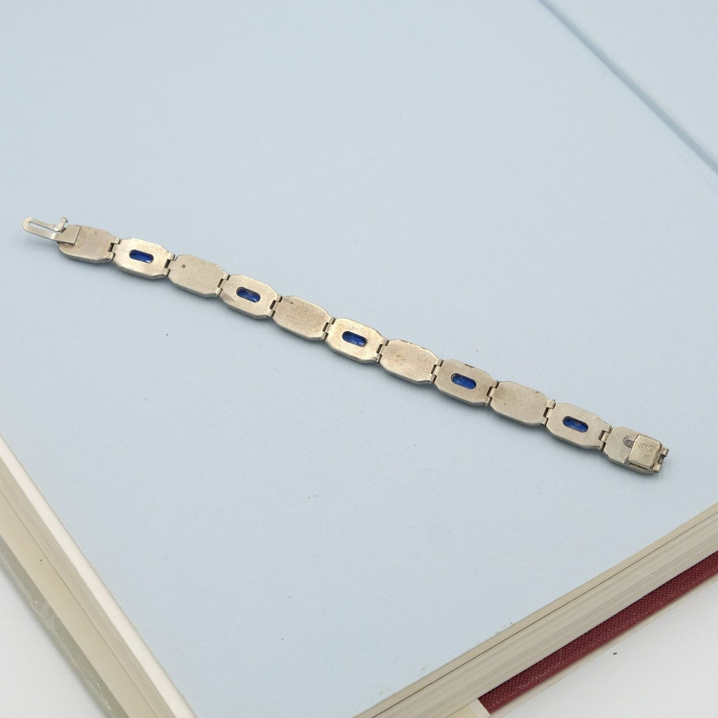 Antique Paste Bracelet with Sapphire Glass 1920s
