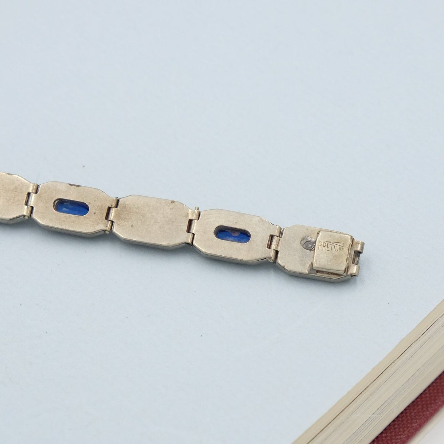 Antique Paste Bracelet with Sapphire Glass 1920s