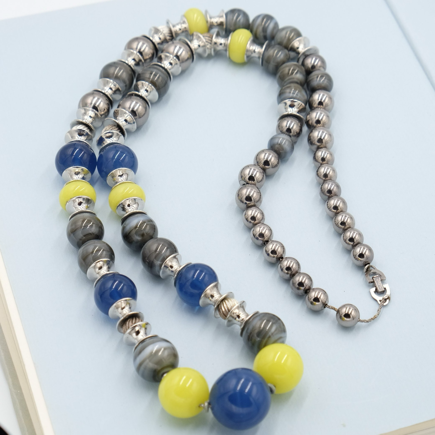 Vintage Christian Dior Long Necklace with Glass Beads 1990s