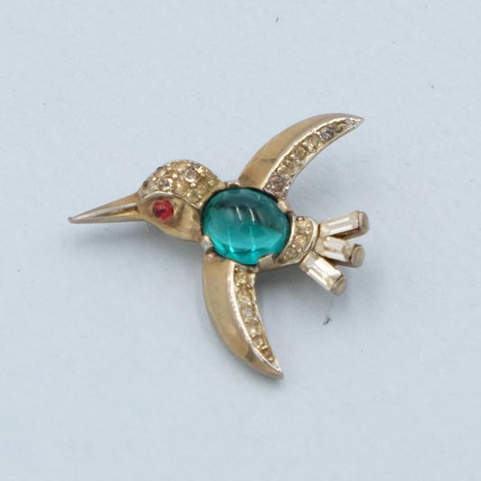 Vintage Trifari Sterling Hummingbird Pin 1940s