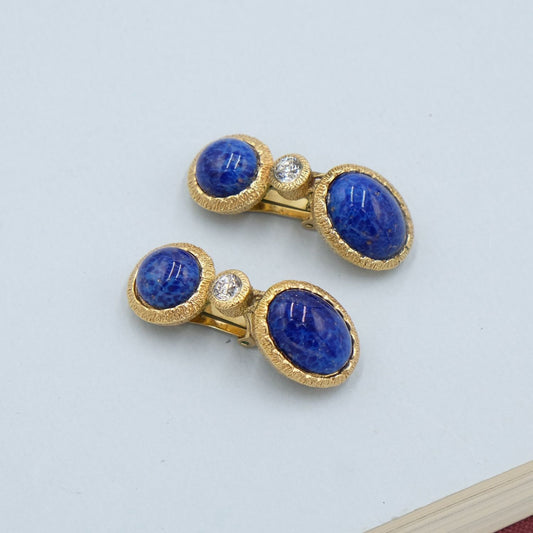 Christian Dior Faux Lapis Earrings 1980s