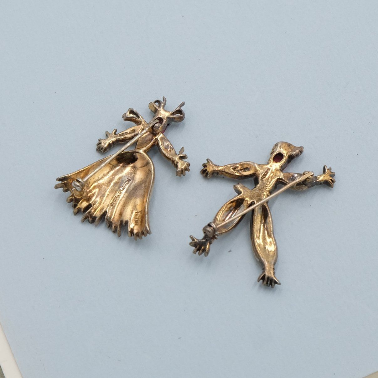 Trifari Sterling "Nenette and Rintintin" 1943 Pair Brooches