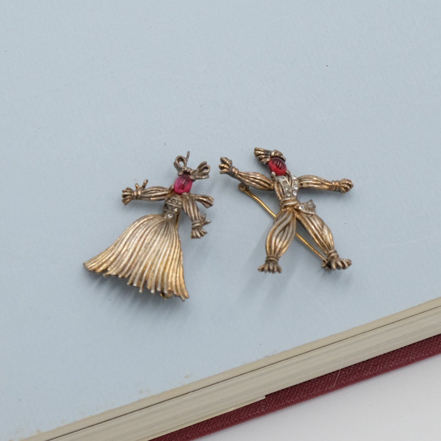 Trifari Sterling "Nenette and Rintintin" 1943 Pair Brooches