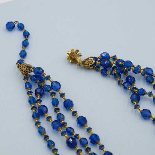 Vintage Miriam Haskell Blue Necklace 1950s