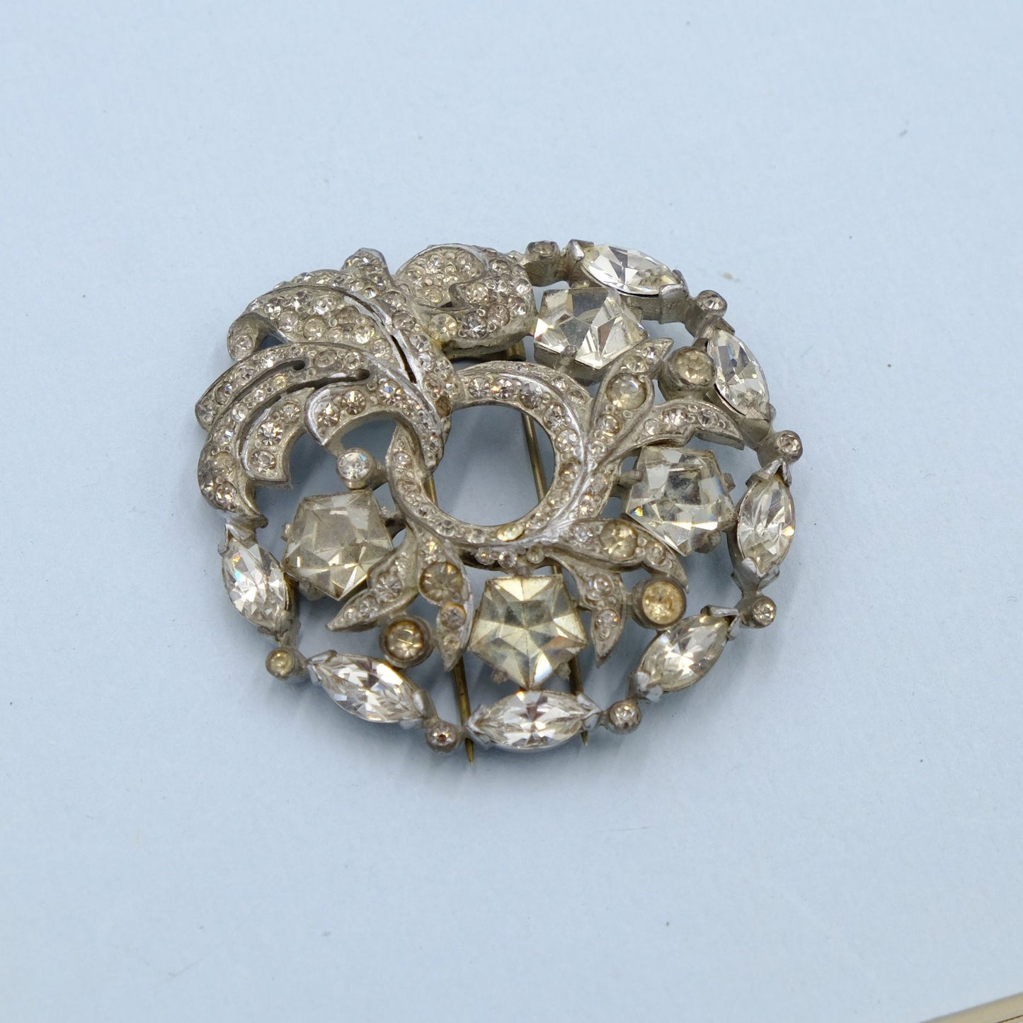 Eisenberg Original Round Rhinestones Dress Clip 1940s
