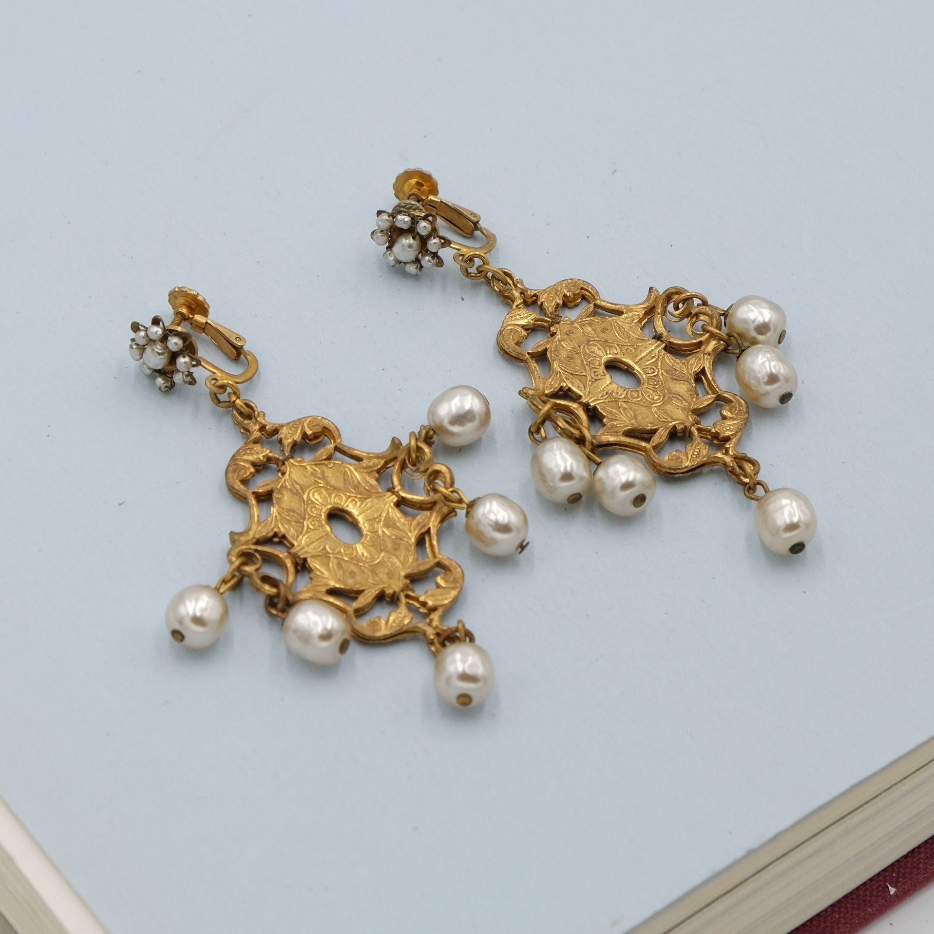 Miriam Haskell Chandelier Earrings 1960s