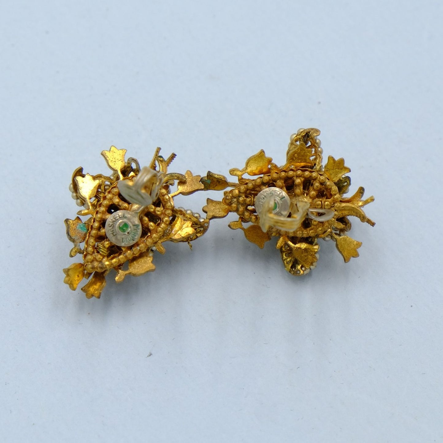 Miriam Haskell Seed Pearl Earrings 1960s