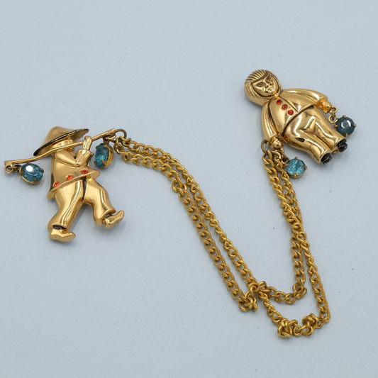 Vintage Coro Watercarrier Double Pins 1940s