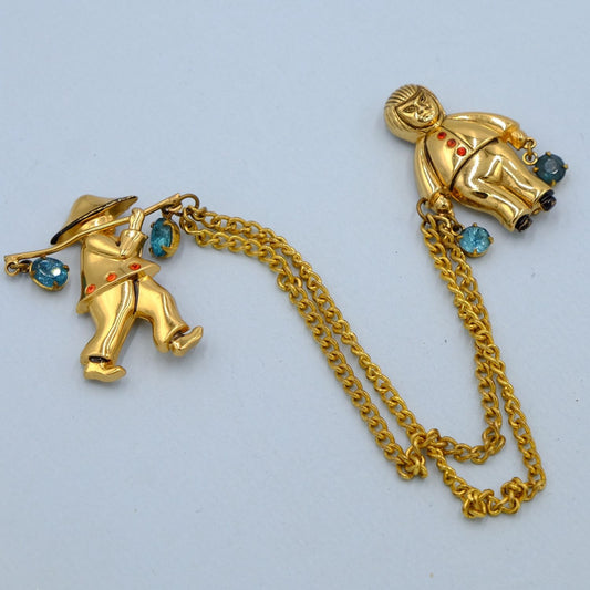 Vintage Coro Watercarrier Double Pins 1940s