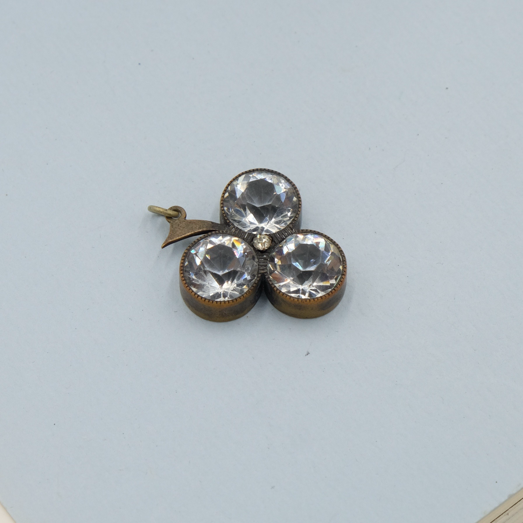 Antique Paste Clover Pendant 1910s