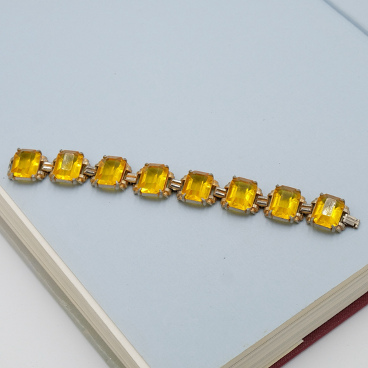 Vintage Retro Faux Citrine Bracelet 1930s