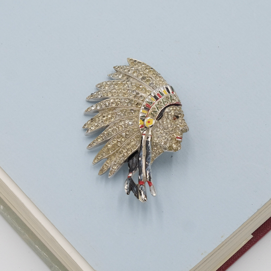 Collectible Coro Indian Man Pin 1940s